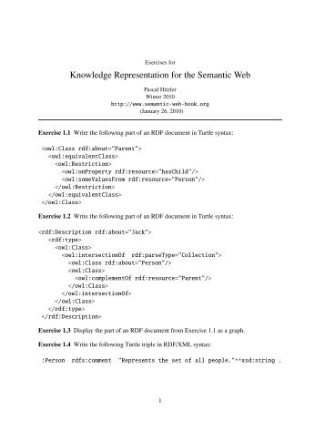 Knowledge Representation for the Semantic Web