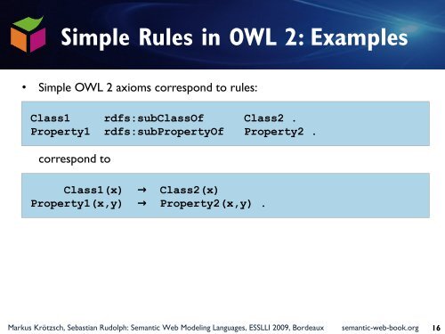 Lecture 5 - Foundations of Semantic Web Technologies