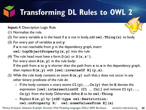 Lecture 5 - Foundations of Semantic Web Technologies