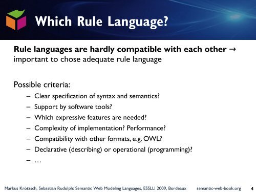 Lecture 5 - Foundations of Semantic Web Technologies