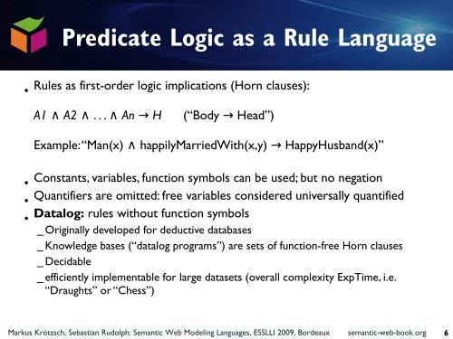 Lecture 5 - Foundations of Semantic Web Technologies