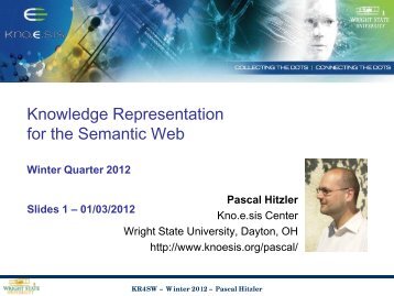 Knowledge Representation for the Semantic Web - Foundations of ...