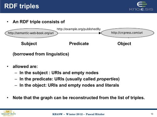 RDF - Foundations of Semantic Web Technologies