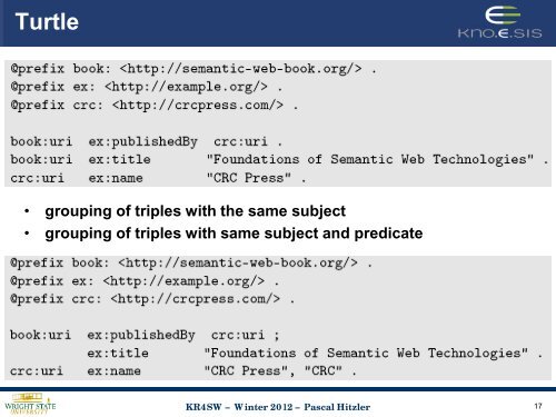 RDF - Foundations of Semantic Web Technologies