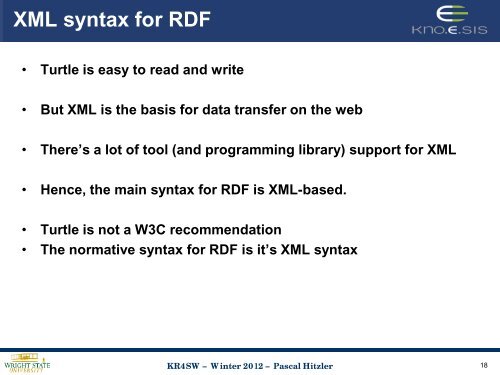 RDF - Foundations of Semantic Web Technologies