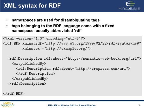 RDF - Foundations of Semantic Web Technologies