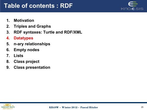 RDF - Foundations of Semantic Web Technologies