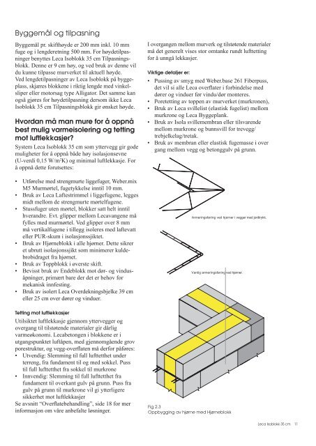 brosjyre Leca Isoblokk 35 cm. - Weber
