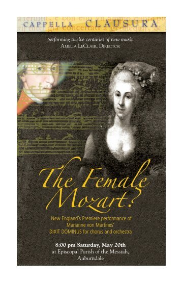 The Female Mozart? - Cappella Clausura