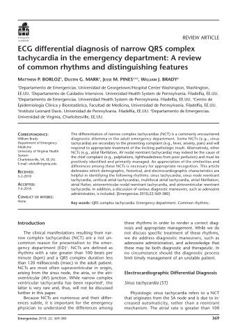 ECG differential diagnosis of narrow QRS complex ... - Semes