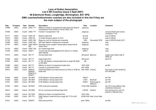 List of available SR Coaches photographs, September 2007