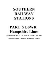 List of available LSWR Hampshire Stations, May 2009