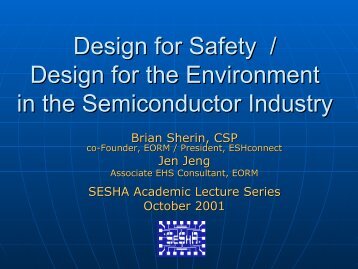 Design for Safety / Design for the Environment in the Semiconductor ...