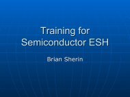 Training for Semiconductor ESH - Semiconductor Safety Association