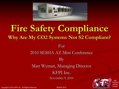 Fire Safety Compliance and associated SEMI S2 Guidelines - sesha