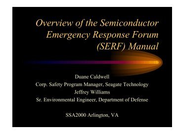 Jeffrey Williams - Semiconductor Safety Association