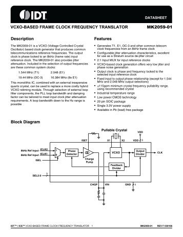 VCXO-BASED FRAME CLOCK FREQUENCY TRANSLATOR ...