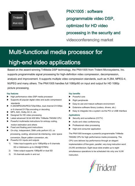 Multi-functional media processor for high-end video applications