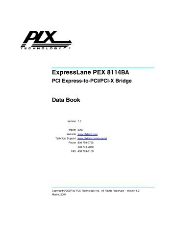 PEX 8114BA Data Book, v1.2 -- 3/2/07 - SemiconductorStore.com