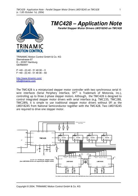 TMC428 â Application Note - SemiconductorStore.com