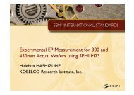 Experimental EP Measurement for 300 and ... - SEMICON West