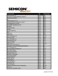 Company Name Hall Booth Number Applied ... - SEMICON West