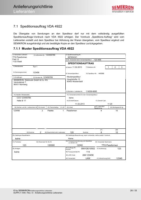 Anlieferungsrichtlinie Lieferanten - Semikron