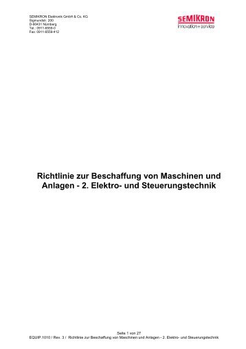 Richtlinie zur Beschaffung von Maschinen und Anlagen ... - Semikron