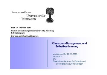 Vortrag - Staatliches Seminar fÃ¼r Didaktik und Lehrerbildung Stuttgart