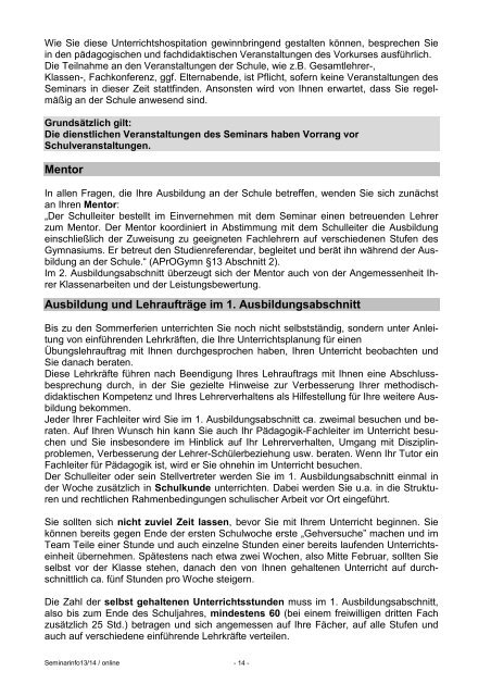 Kurs 2013/14 - Staatliches Seminar fÃ¼r Didaktik und Lehrerbildung ...