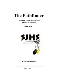 Student Handbook - Seminole Independent School District
