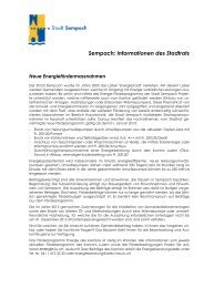 Informationen des Stadtrates - Stadt Sempach
