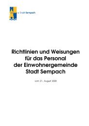 Richtlinien und Weisungen fÃ¼r das Personal der ... - Stadt Sempach