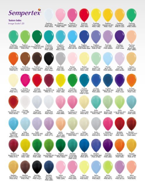 Sempertex Balloon Color Chart