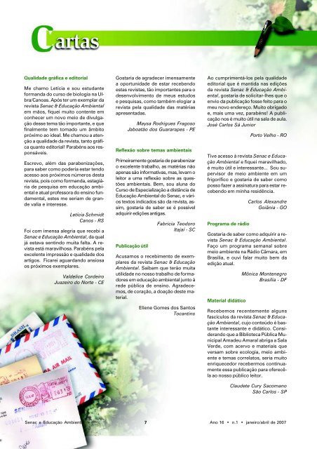 Revista Senac EducaÃ§Ã£o Ambiental - OEI