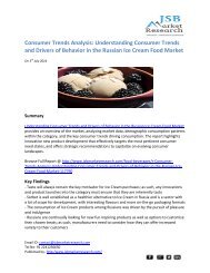 JSB Market Research: Understanding Consumer Trends and Drivers of Behavior in the Russian Ice Cream Food Market