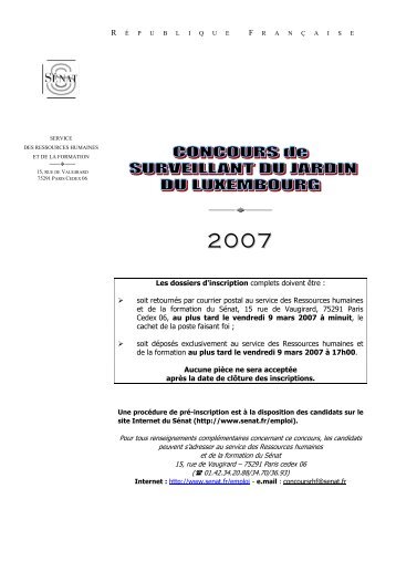 FONCTIONS - STATUT - CARRIERE - SÃ©nat