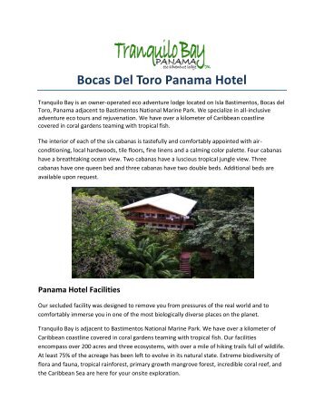 Bocas Del Toro Panama Hotel