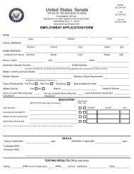 Senate Employment Application Form