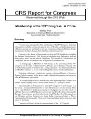 Membership of the 109th Congress: A Profile - U.S. Senate