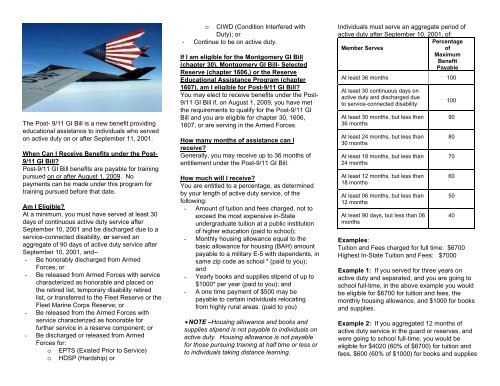 Post 9/11 GI Bill Factsheet - Senate