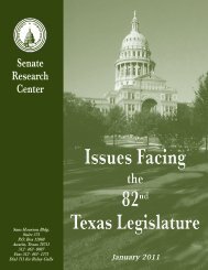 Issues Facing the 82nd Legislature - Senate