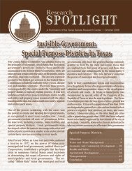 Invisible Government: Special Purpose Districts in Texas - Senate