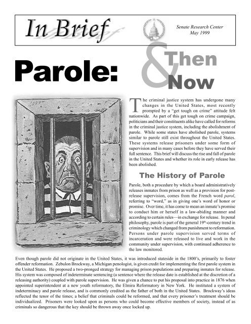 Parole, Then and Now - Senate