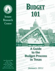 Budget 101: A Guide to the Budget Process in Texas - Senate