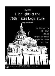 Highlights of the 76th Texas Legislature - Senate