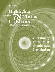78th Legislature, Regular Session, 2003 - Senate