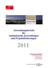 Zuwendungsbericht für institutionelle Zuwendungen und ...