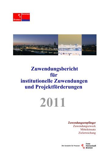 Zuwendungsbericht für institutionelle Zuwendungen und ...