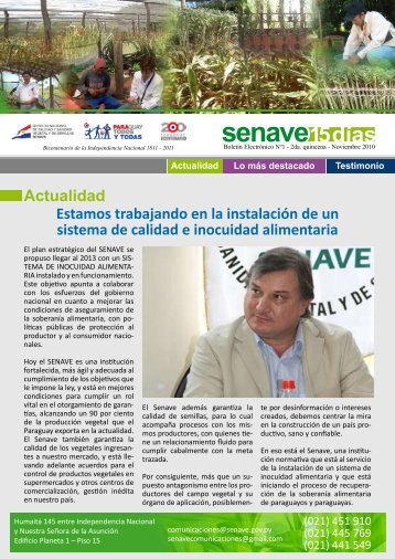 Actualidad Estamos trabajando en la instalaciÃ³n de un ... - senave